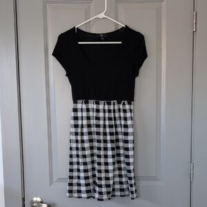 Black And White Buffalo Plaid Dress